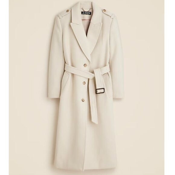 J. Crew Italian Double Face Wool Trench Coat $498 Womens Size Small - Picture 1 of 16